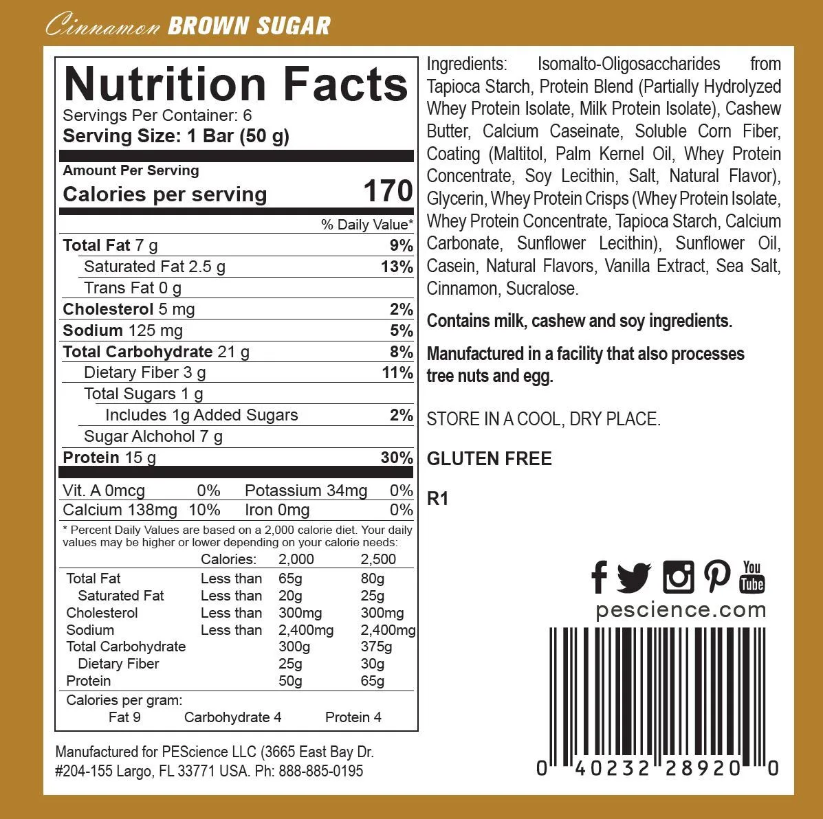 sucralose acesulfame-K protein bar