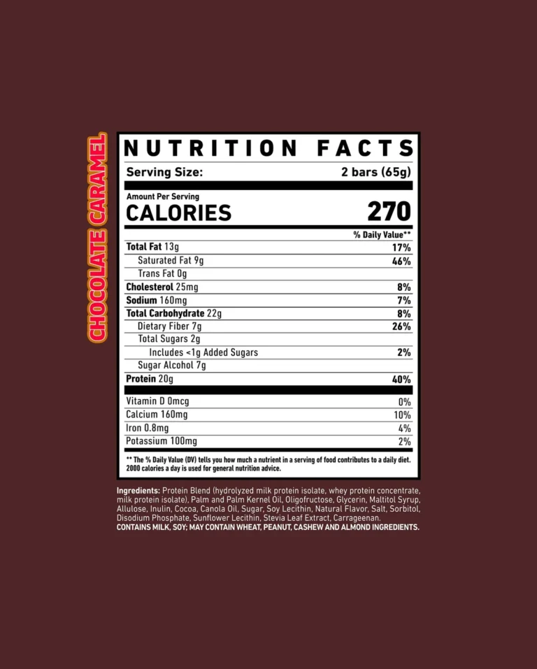 sugar alcohols protein bar label